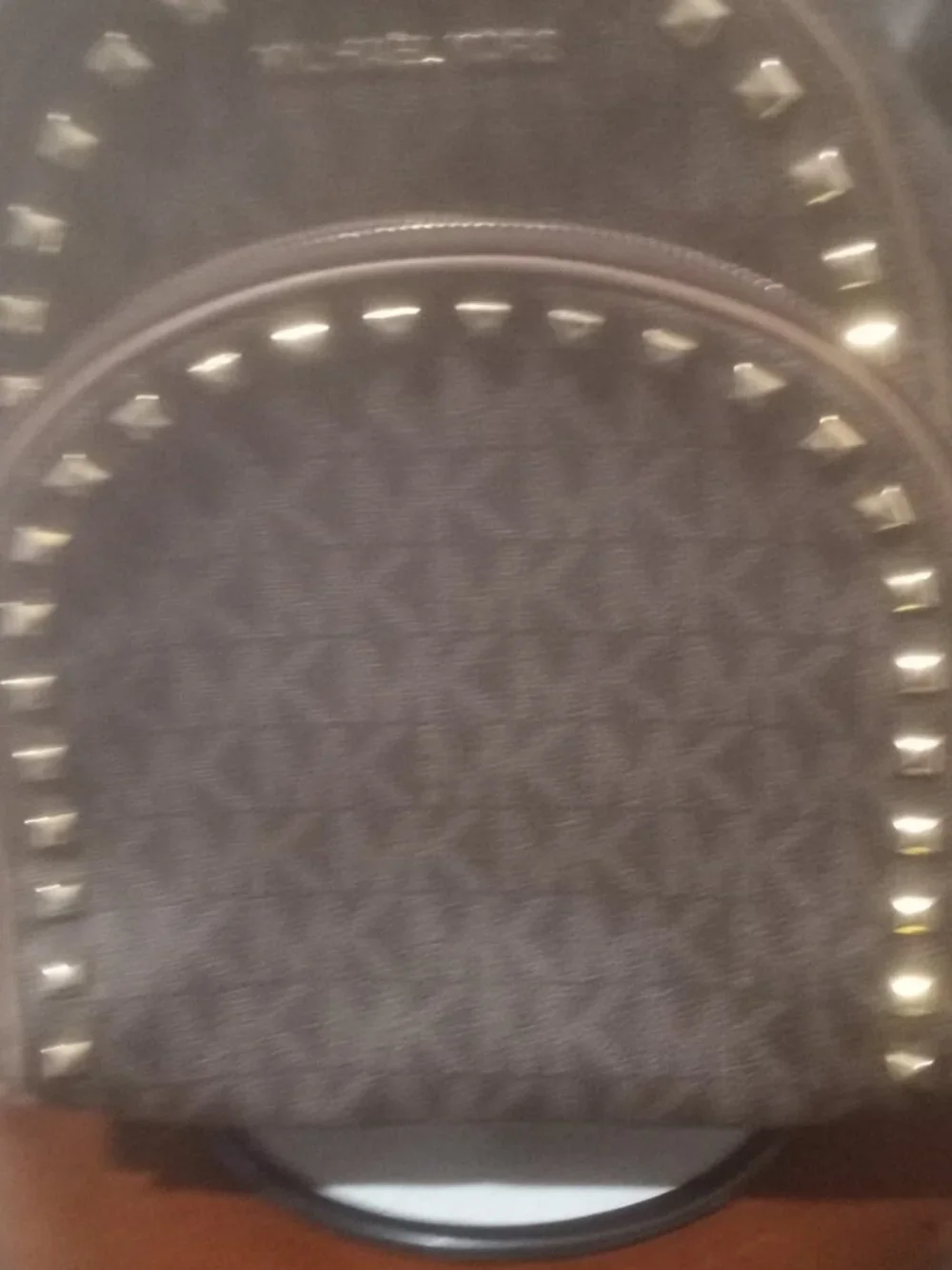 MICHAEL KORS Abbey Brown Pebbled Leather Gold Tone Studs Backpack - Picture 6 of 15